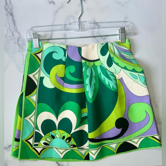 ZARA Retro Printed Co-Ord Set —Button-Down Blouse + High Waist Skirt, Small - Picture 6 of 9